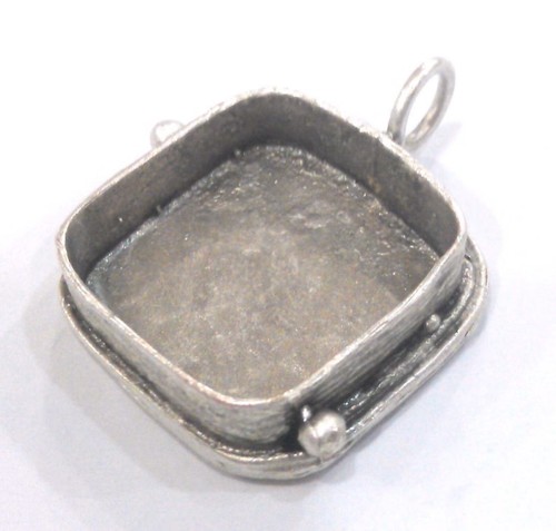 Square blank pendant bezel - blank,