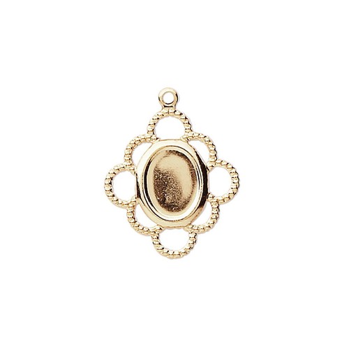 Gold plated brass oval - gold-plated,