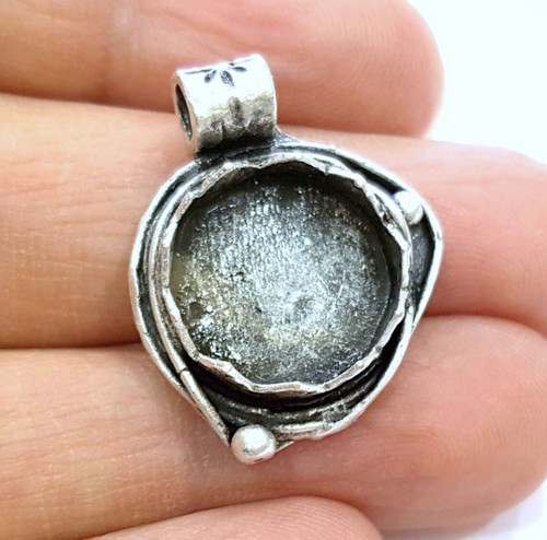 Round blank pendant bezel - pendant, base